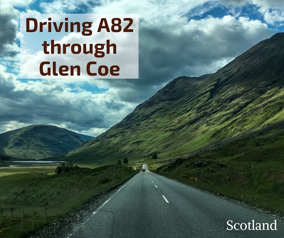 Road A82 - Driving through magical Glen Coe Scotland