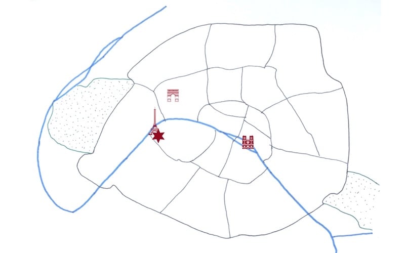 Map Eiffel Tower position - where is Eiffel Tower Located