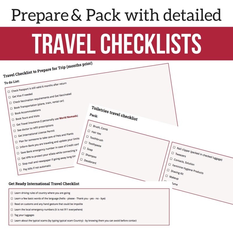 travel packing lists - essential travel items 2