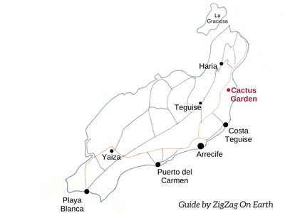 Location Cactus Garden Lanzarote Map Location Cactus Garden Lanzarote Map