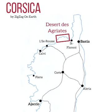 Corsica Desert des Agriates map Corsica Desert des Agriates map