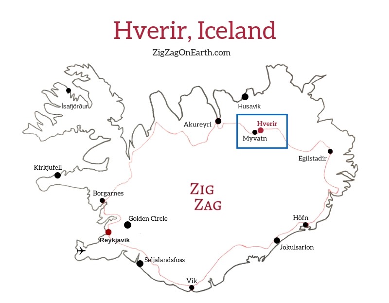 Namaskard Hverir Iceland Map Namaskard Hverir Iceland Map