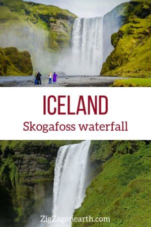 Pin Skogafoss waterfall Iceland Travel