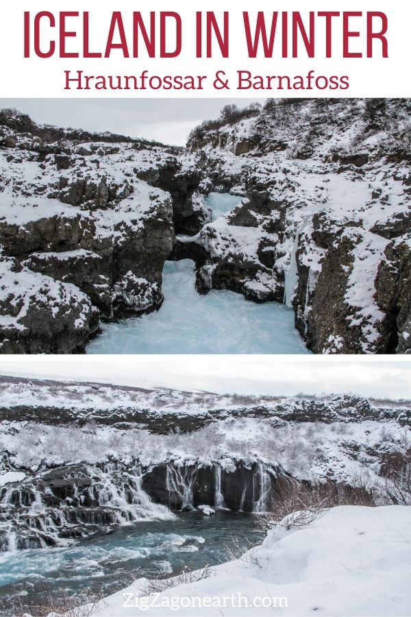 Barnafoss Hraunfossar Winter Iceland Travel Pin2 Barnafoss Hraunfossar Winter Iceland Travel Pin2