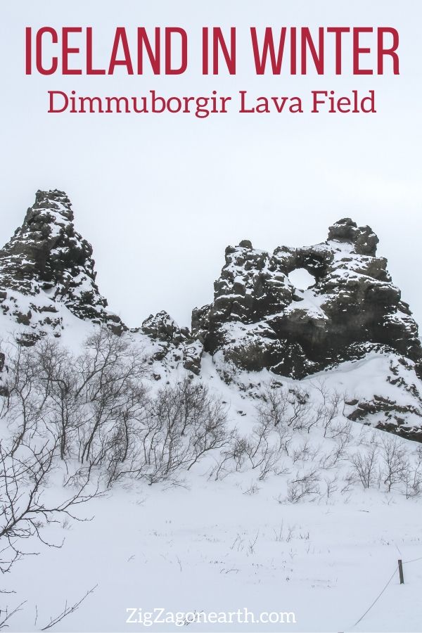 Dimmuborgir Winter Iceland Travel Pin