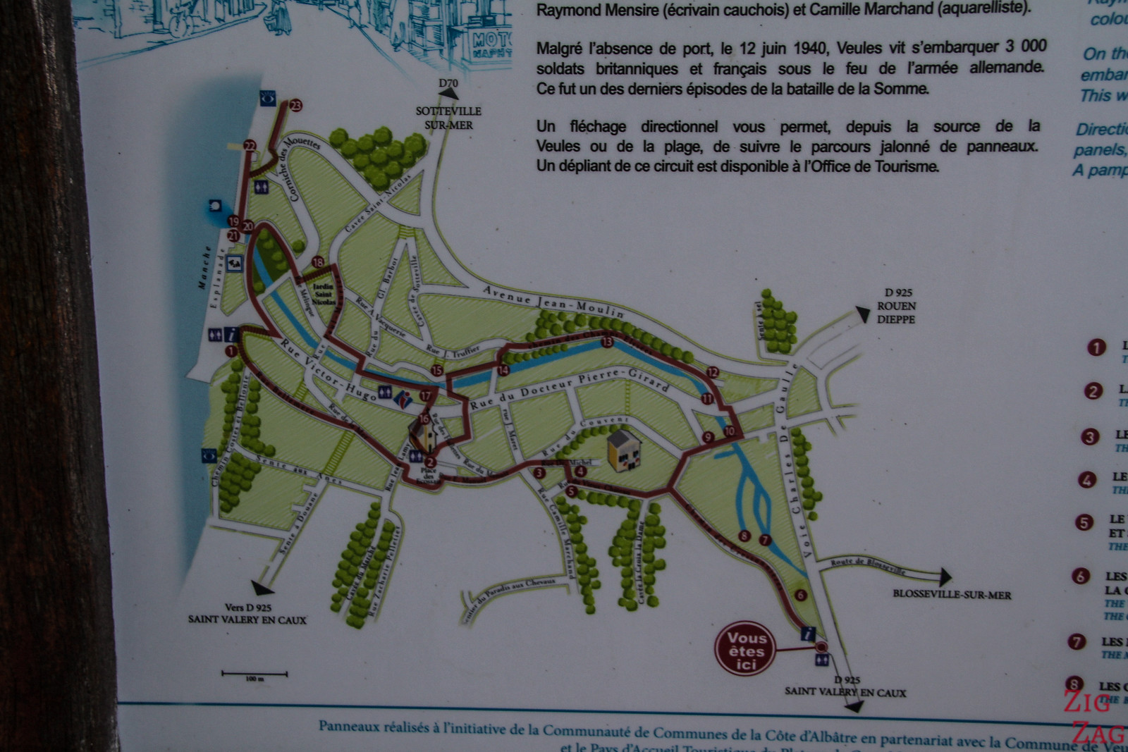 Veules les roses map river walk loop Veules les roses map river walk loop