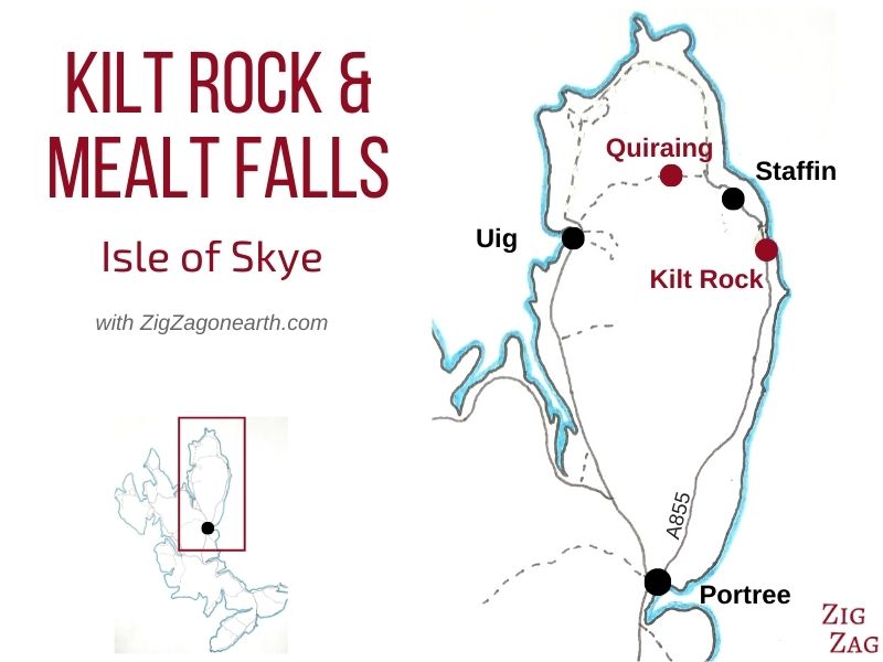 Map Kilt Rock isle of skye