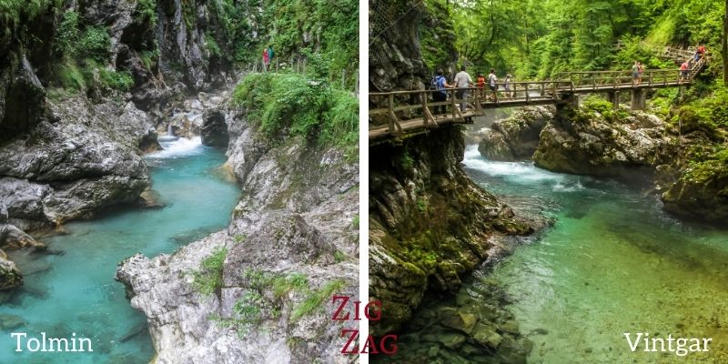 Tolmin Gorge vs Vintgar Gorge Tolmin Gorge vs Vintgar Gorge