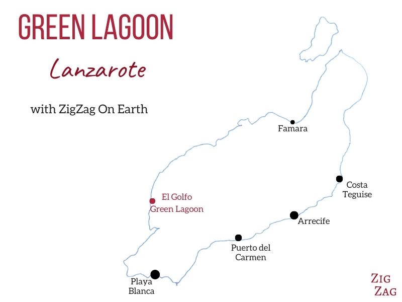 El Golfo Green Lagoon Lanzarote Map location El Golfo Green Lagoon Lanzarote Map location