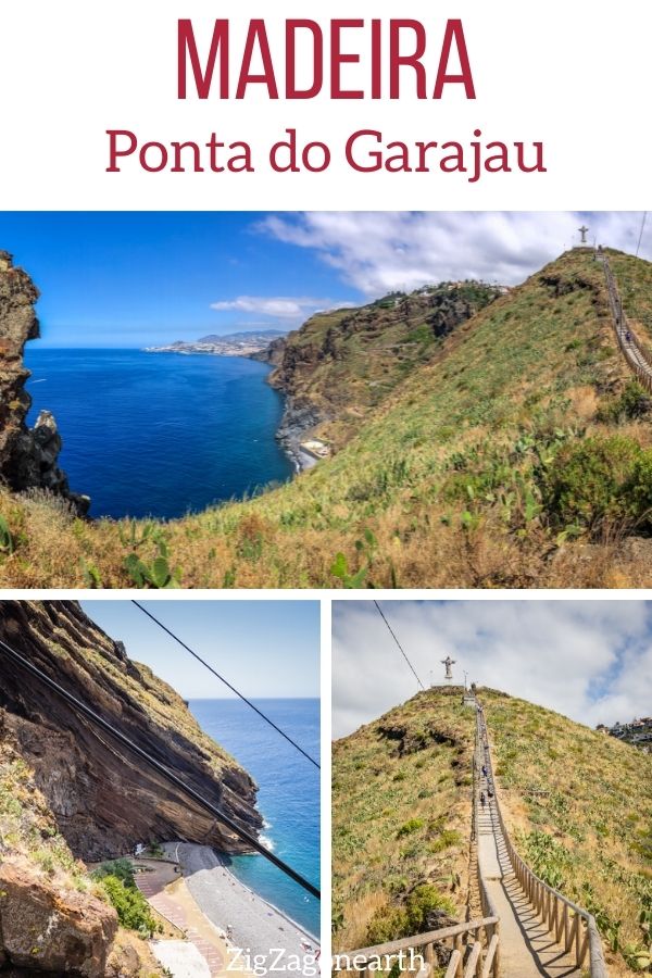 Ponta do Garajau beach cable car christ statue Pin