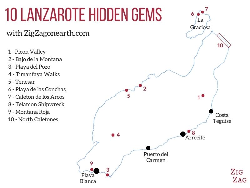 Map hidden gems Lanzarote secret places Map hidden gems Lanzarote secret places