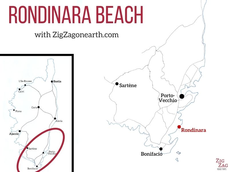 Beach Rondinara Corsica Map Beach Rondinara Corsica Map