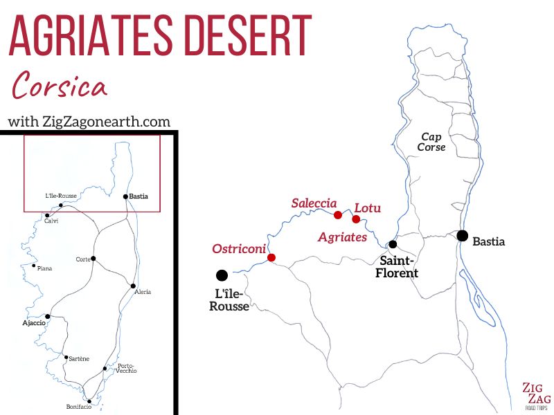 Where Agriates desert map How to get to Saleccia beach corsica Where Agriates desert map How to get to Saleccia beach corsica