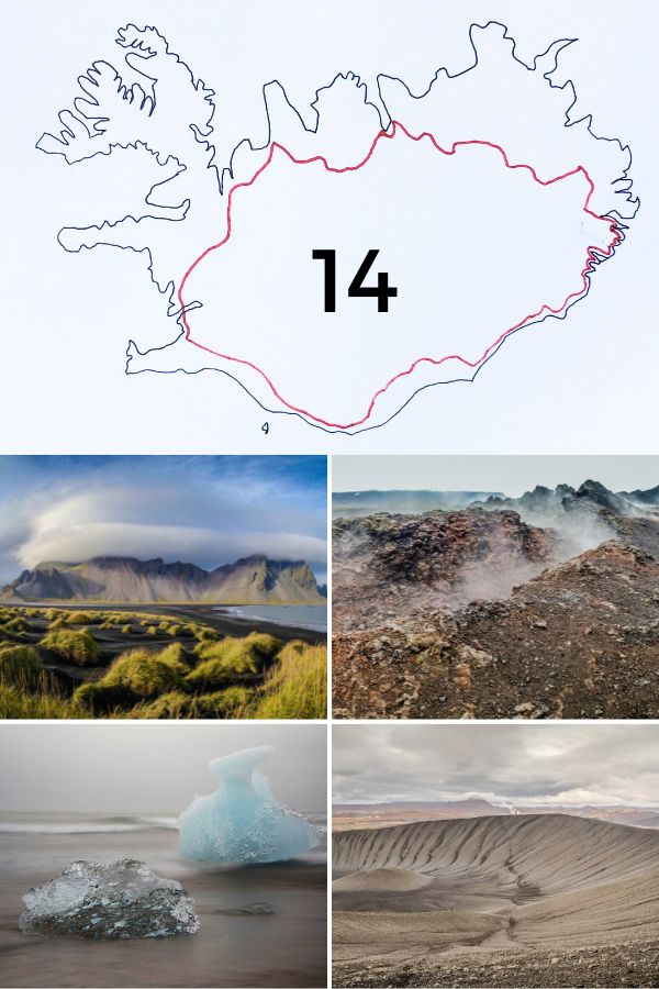 twee week durende route door IJsland 14 dagen Pin