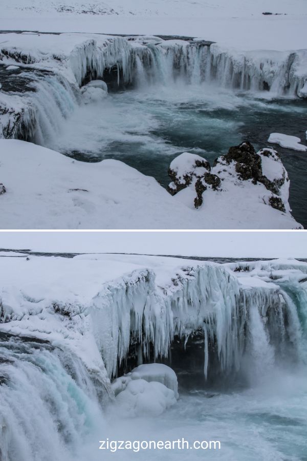 Godafoss Inverno Islândia Viagem pin