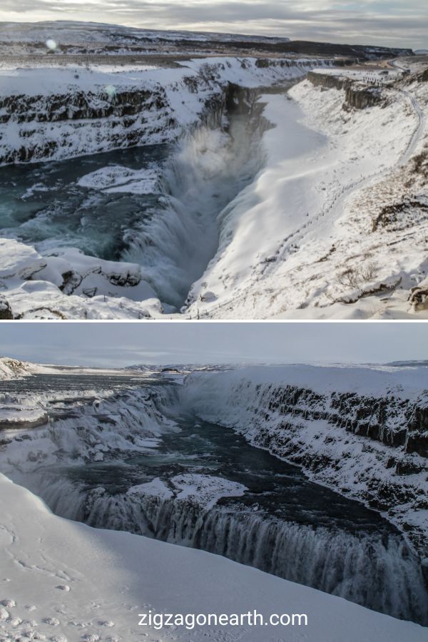cascata Gullfoss inverno Islândia Viagem Pin