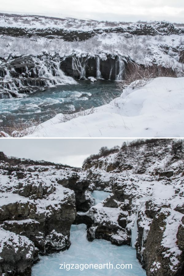 Hraunfossar Vinter Island Resestift