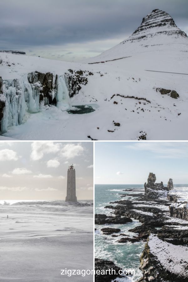 península Snaefellsnes inverno Islândia Viagem Pin