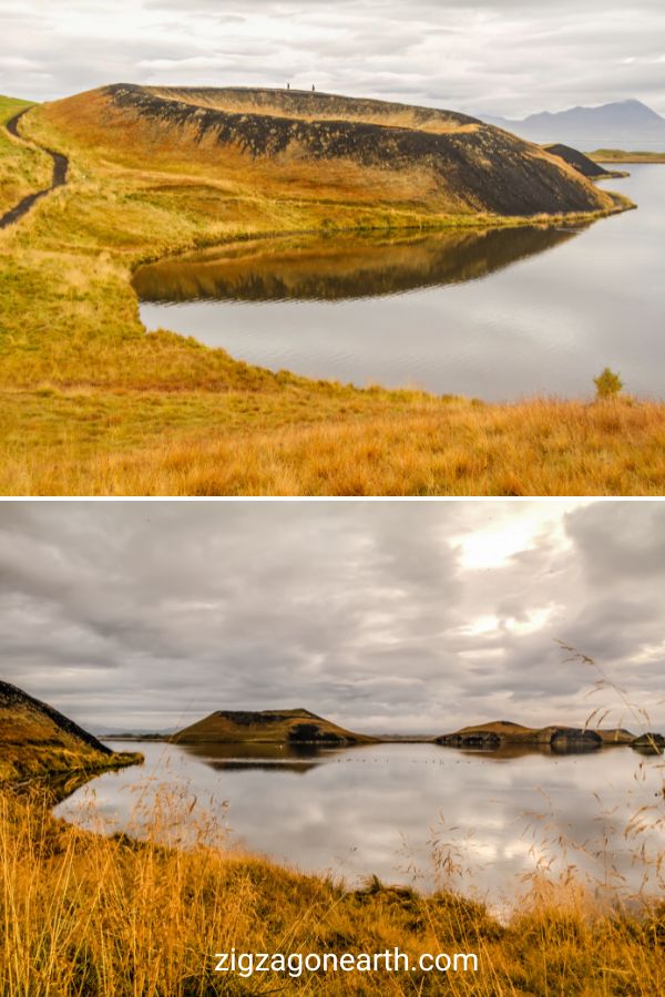 Skutustadir Island Sjön Myvatn Pseudokratrar