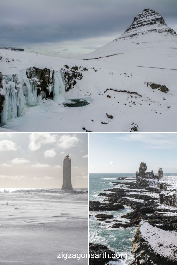 halvön Snaefellsnes vinter Island Resa Pin