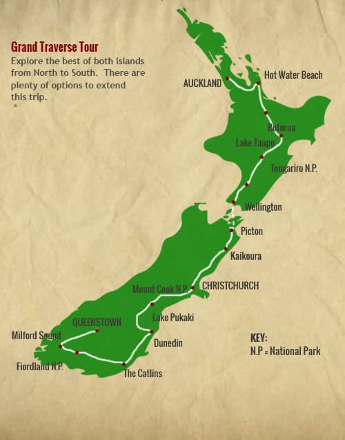 Traverse Itinerary flying kiwi tour 1