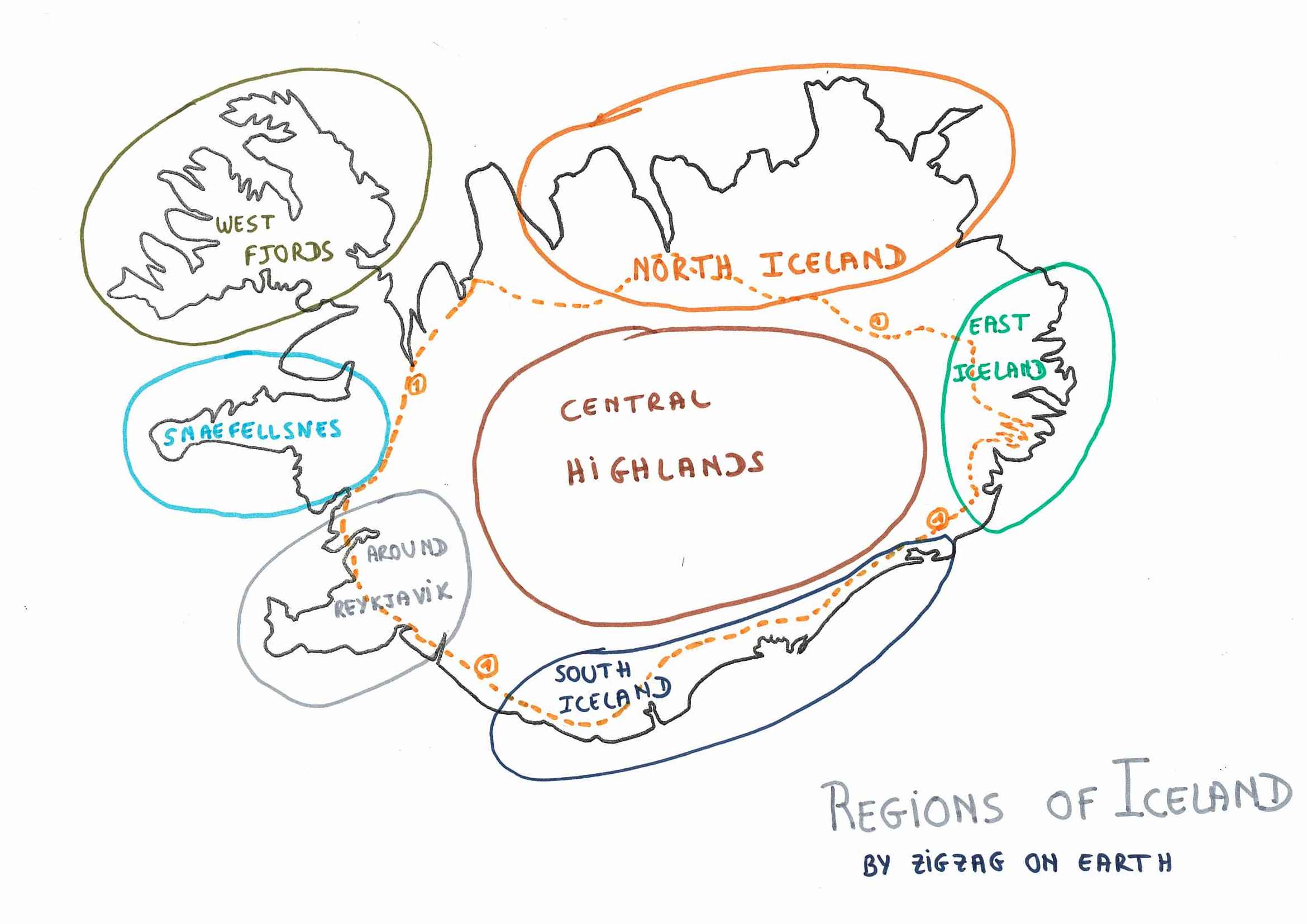 map of Iceland regions map of Iceland regions