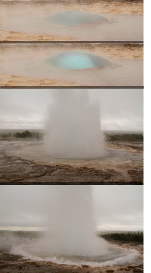 Eruzione del geyser Strokkur in Islanda