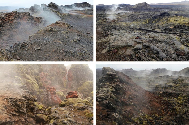 Dampende lava Leirhnjukur IJsland