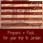 Prepare pack trip Jordan