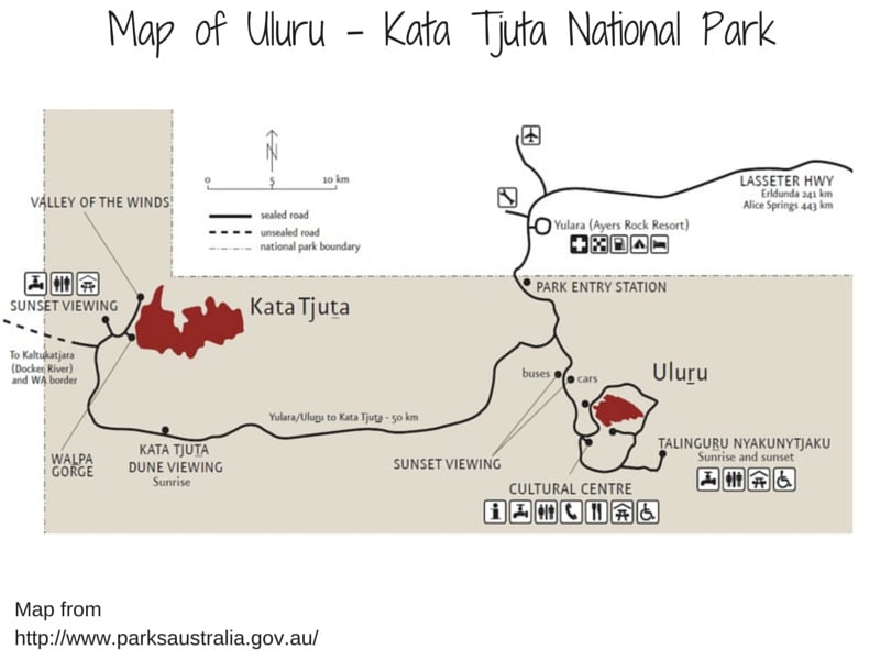 Uluru Kata Tjuta National Park Yulara Map