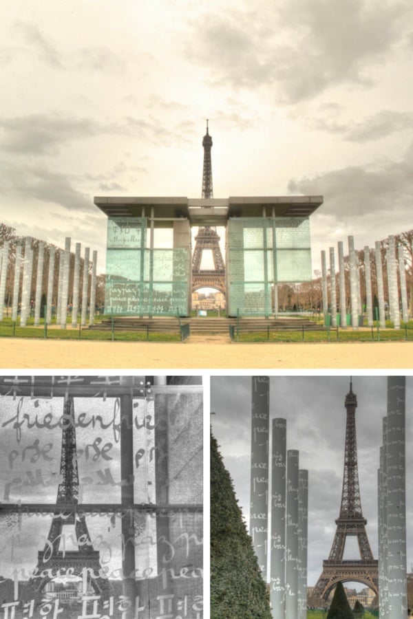 photograph Eiffel Tower from Peace Wall Champs de Mars