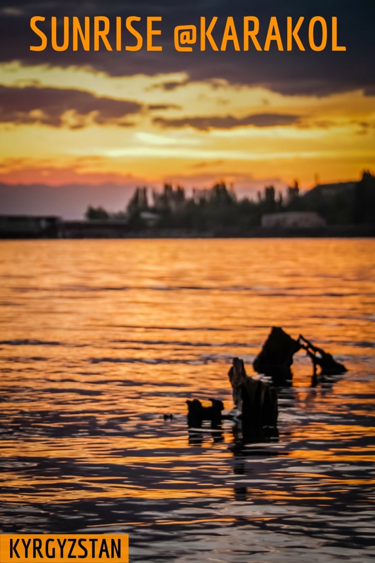 Sunrise at Issyk Kul lake, Karakol, Kyrgyzstan