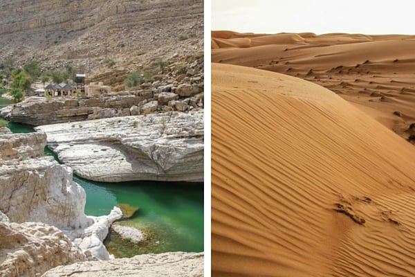 Viagem de um dia a partir de Mascate: Wadi Bani Khalid e areias de Wahiba