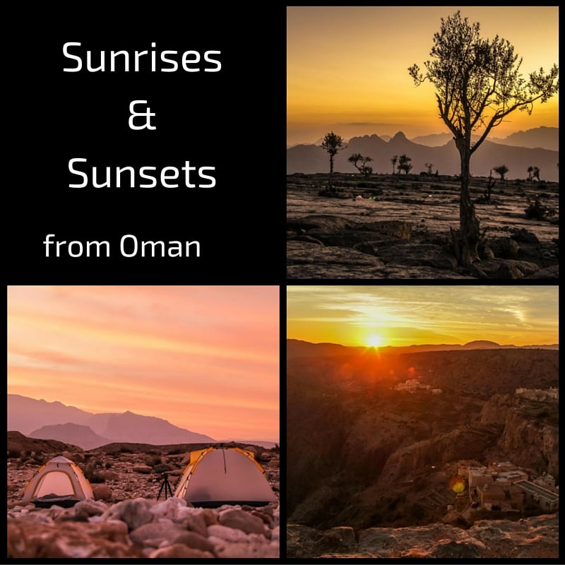 Photos of sunrises and sunsets in Oman