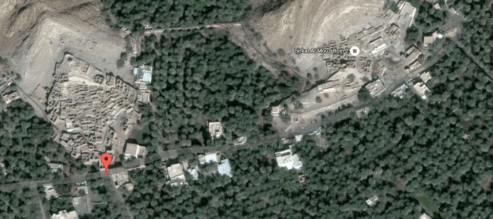 Birkat al Mawz en Omán - Mapa de Google Earth