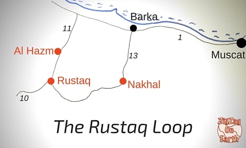 Sløjfe i Rustaq - Kort