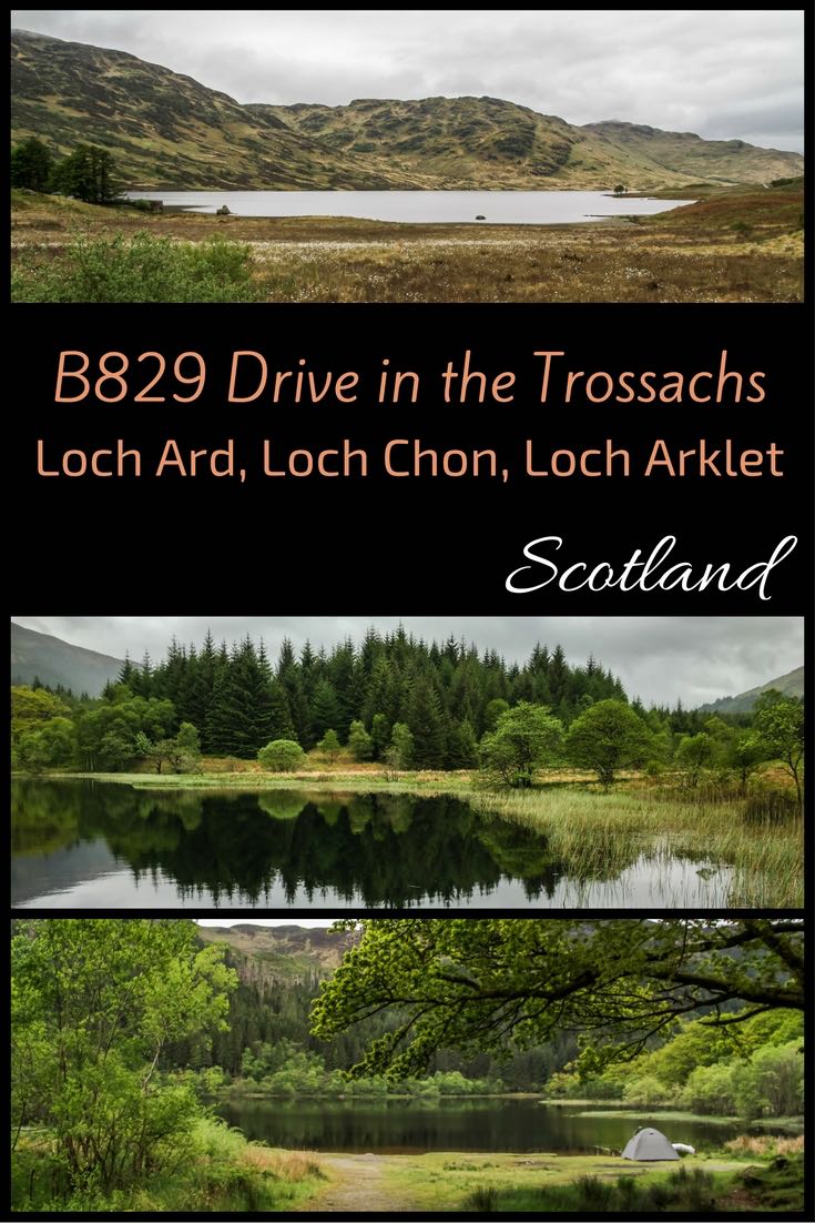 Trossachs Drive B829 to Loch Arklet, Loch Chon and Loch Ard Scotland B829 Trossachs Loch Arklet Loch Chon Loch Ard Scotland NP