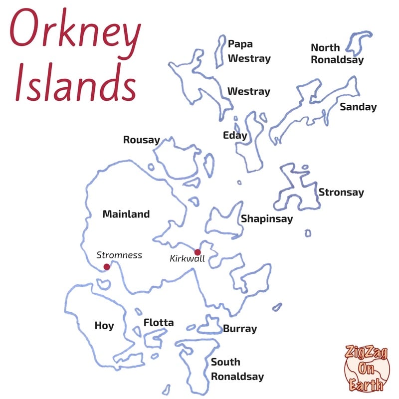 Kort over Orkneyøerne