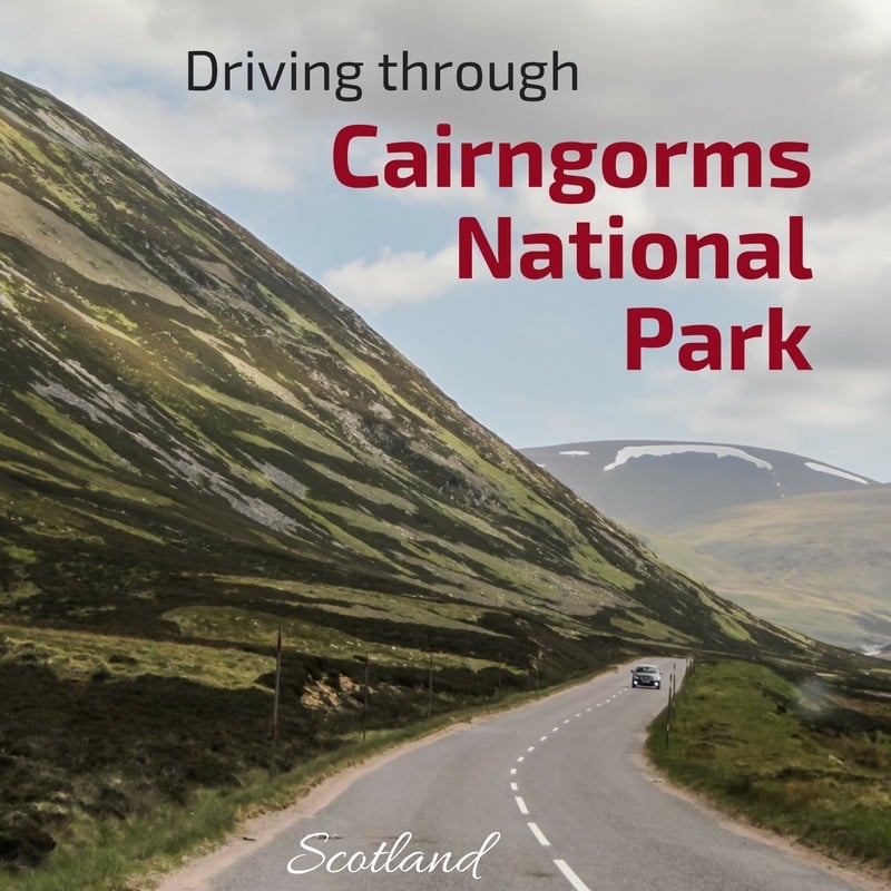 driving old military road Cairngorms National Park 2