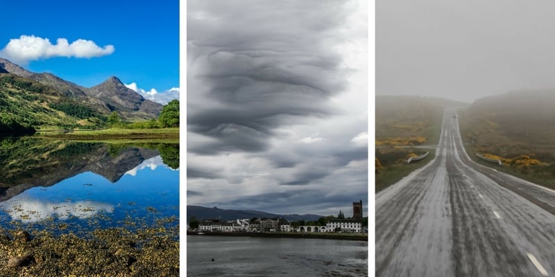 Unpredictable weather in Scotland