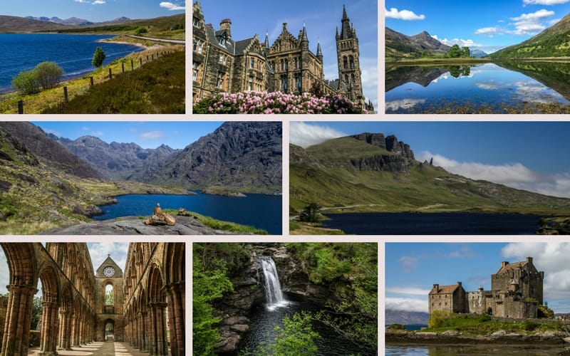 Exemplo de imagens: viagem de carro de Edimburgo a Skye ebook