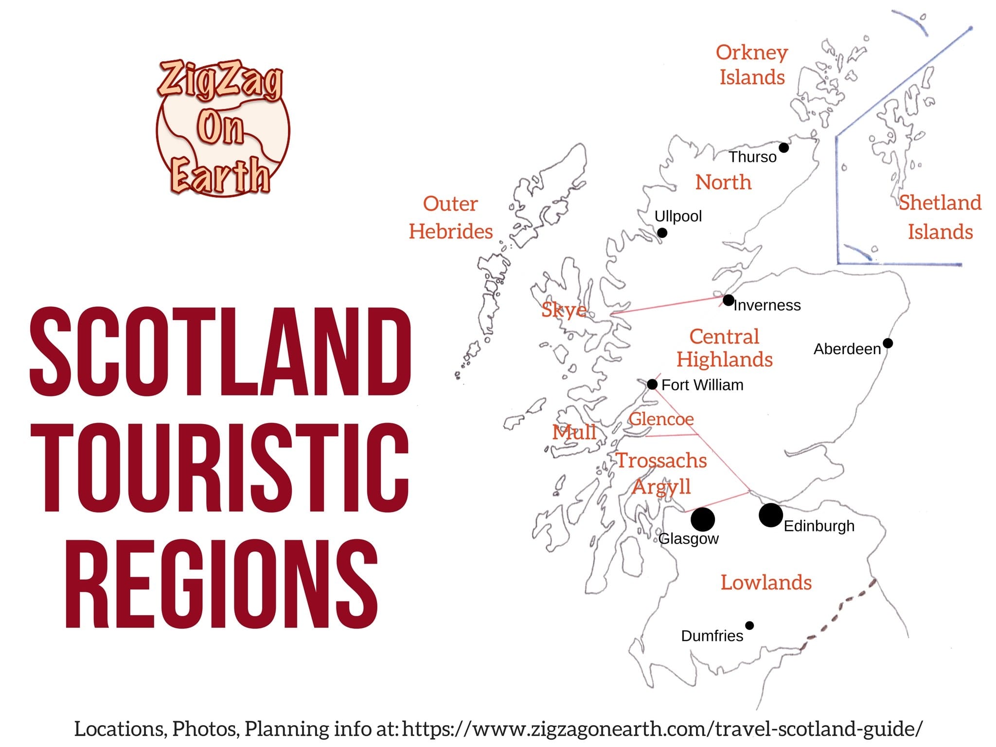 places to visit in scotland map