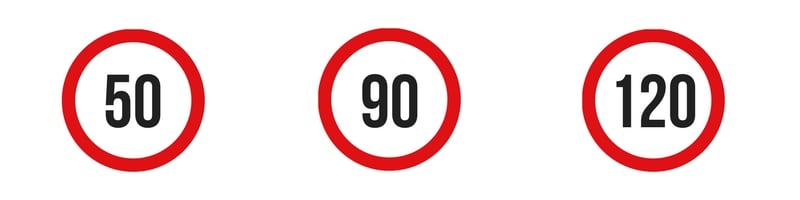 Portugal skilte med hastighedsgrænser