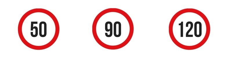 Portugal speed limit signs