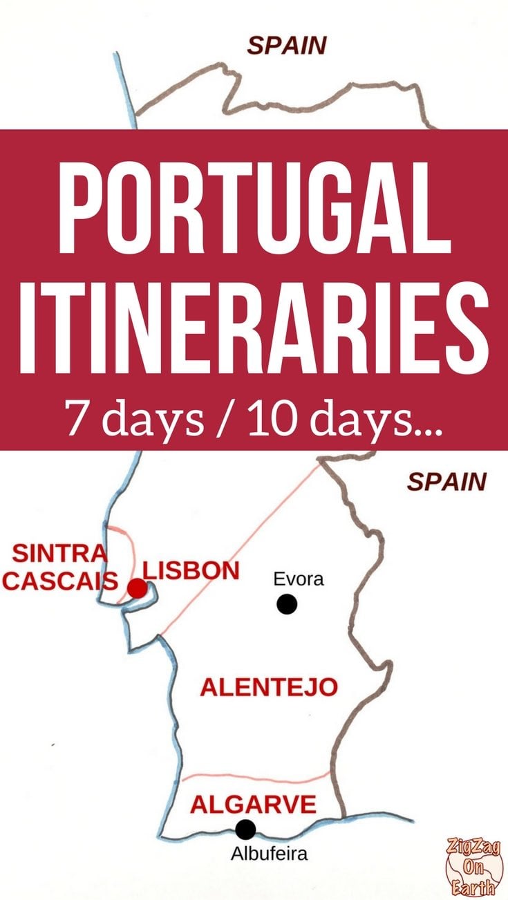 Pin Map Portugal Itinerary Map - Roadtrip Portugal Travel
