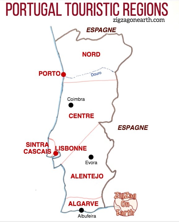 Viaggio in auto Portogallo Mappa Destinazioni Portogallo