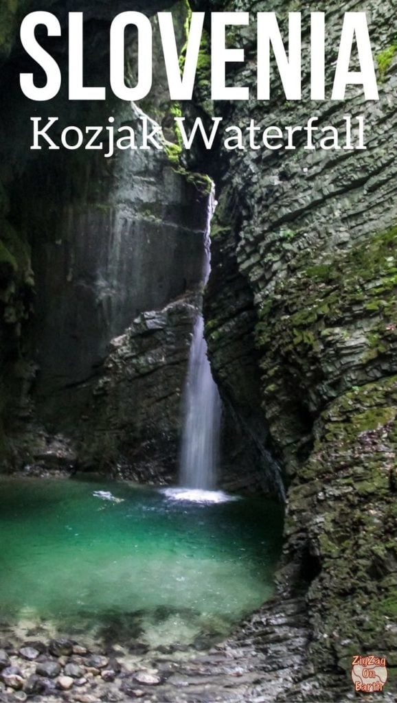 Slap Kozjak vattenfall promenad Slovenien