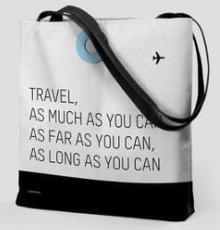 Travel Themed Gift Tote Bags