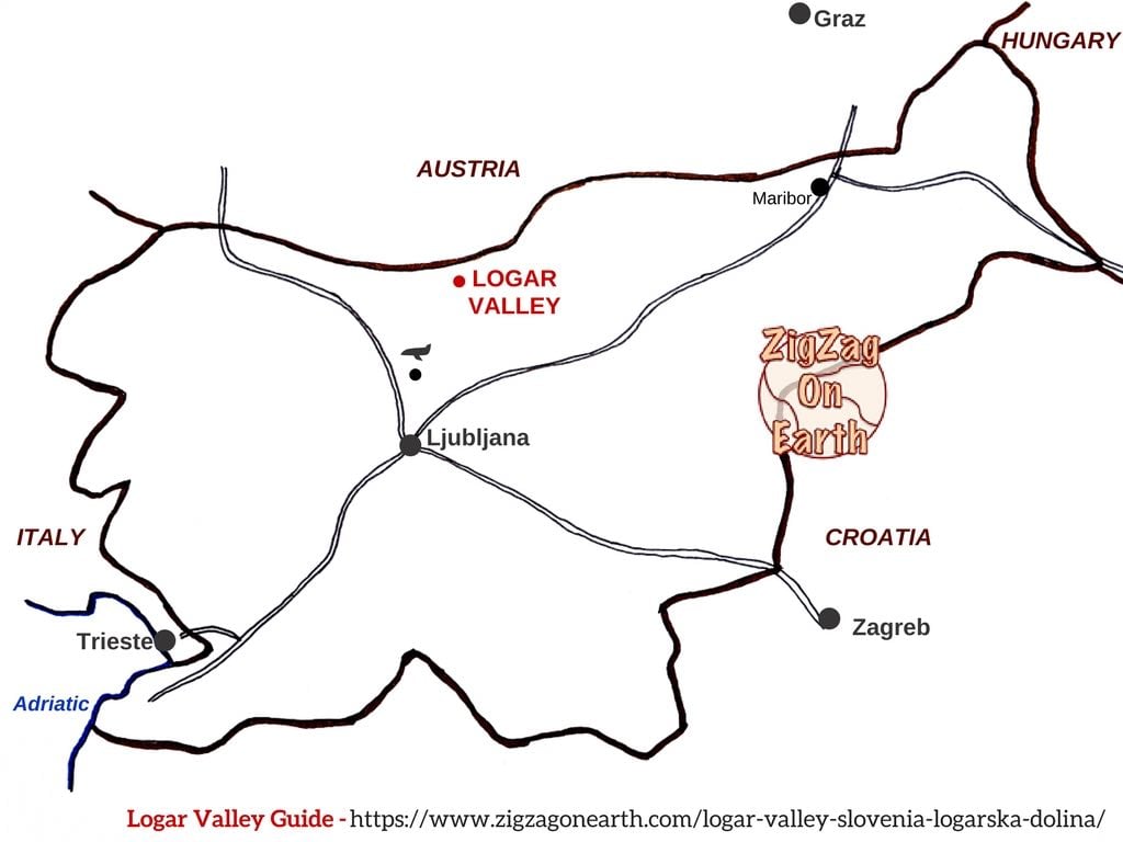 Where is the Logar Valley Slovenia Map Logarska Dolina