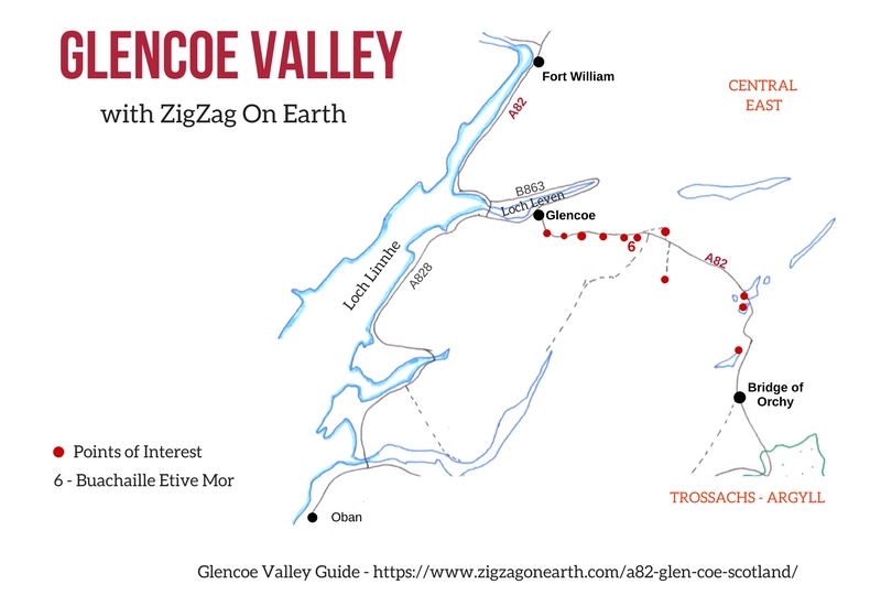 Mapa de condução de Vale de Glencoe